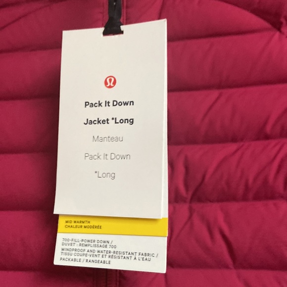 NWT Lululemon Pack it down Long Jacket - Picture 9 of 13